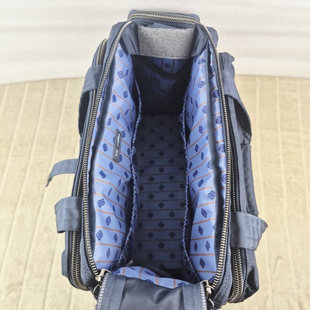 Lug Atlas RFID Travel Bag Tote Carry On Organizer Navy Blue Multi Pocket - Picture 8 of 16